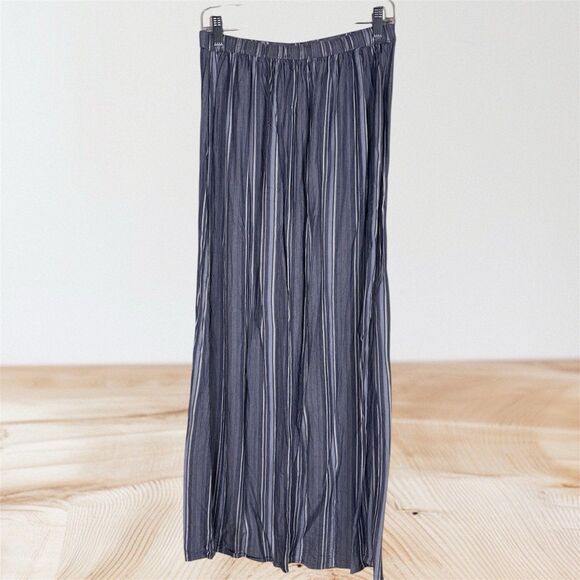 EUC Hollister High Waisted Striped Button Slit Maxi Skirt Size Large - Picture 3 of 8
